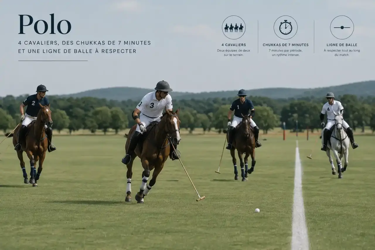 Polo : 4 cavaliers, des chukkas de 7 minutes et une ligne de balle à respecter