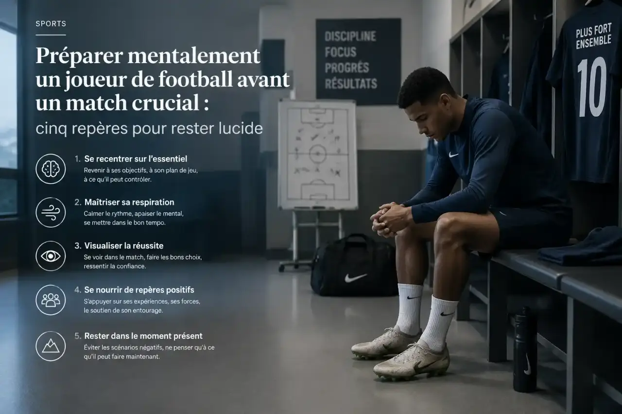 Préparer mentalement un joueur de football avant un match crucial : cinq repères pour rester lucide